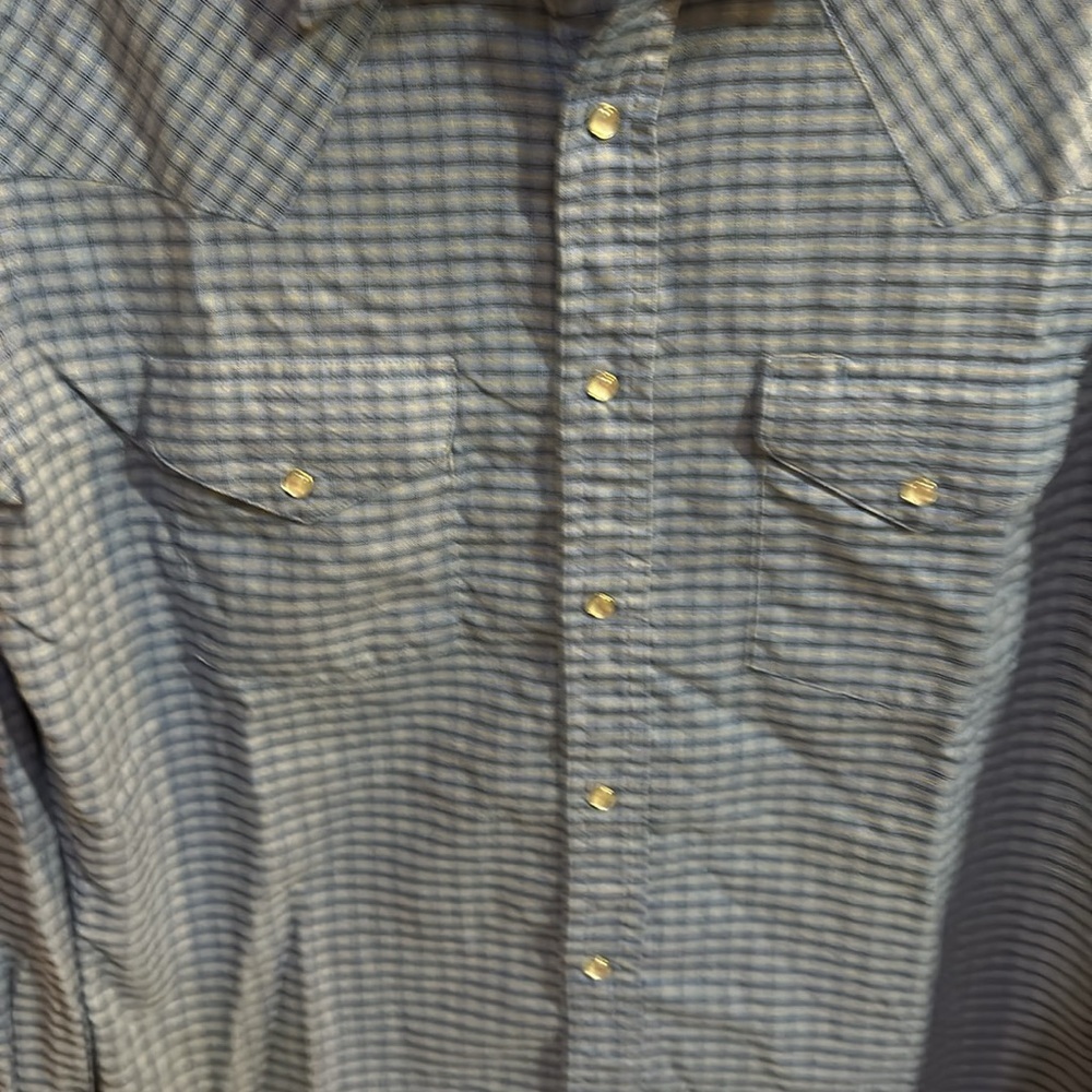 Vintage ELY Cattleman Men’s Blue Plaid Pearl Snap Cowboy Western Shirt - Picture 3 of 5